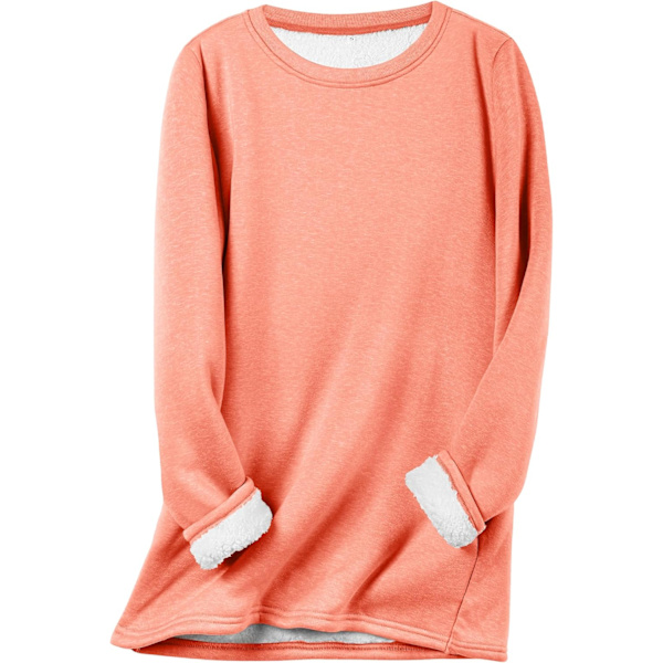 go Dam vintervarm Sherpa-fodrad fleece Crewneck Sweatshirt Pullover Loungewear Tunika Toppar