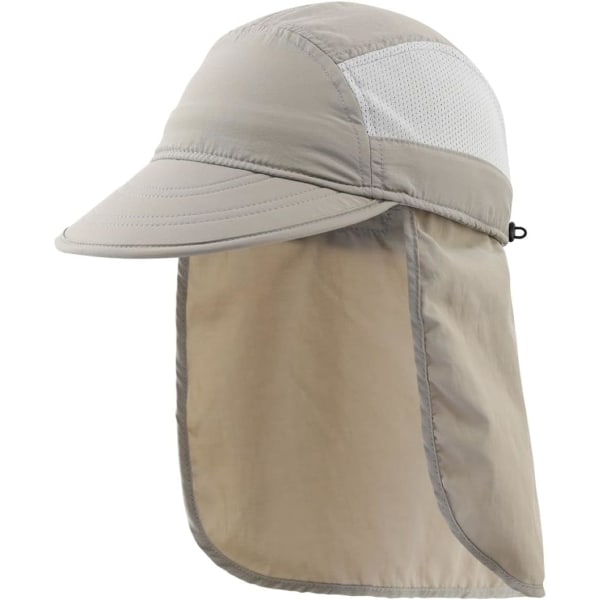 racy Barn Pojkar Summer UPF 50+ Cap Cap med nackklaff ljusgrå