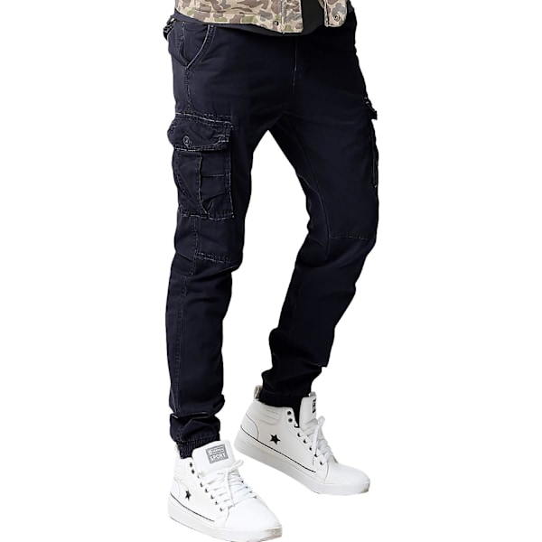 ch Herr Twill Joggerbyxor 6070 Mörkblå 32
