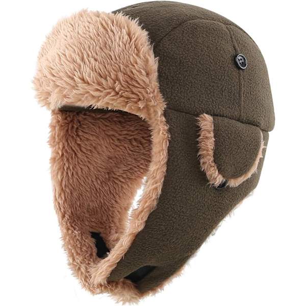 racy Pojkar Utomhus Vinter Fleece Trapper Hat Barn Varmt Öronlapp Mössor Armégrön 1-3T