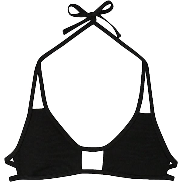 dusa Dam Cut Out Tie Knot Halter Badkläder Triangel Bikini Topp Solid Svart Medium
