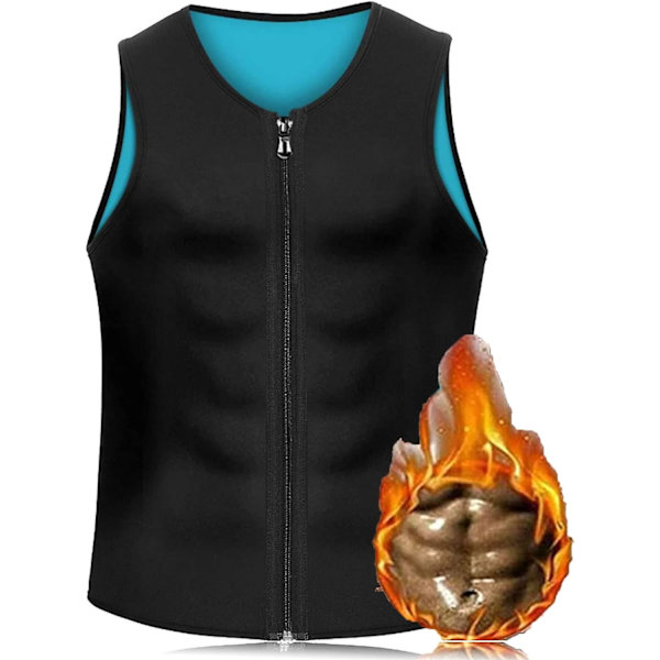 KIT Manson Gynecomastia Compress Zipper Vest, Kompressionströjor för män, Kompressionstank Top Män B X-Large