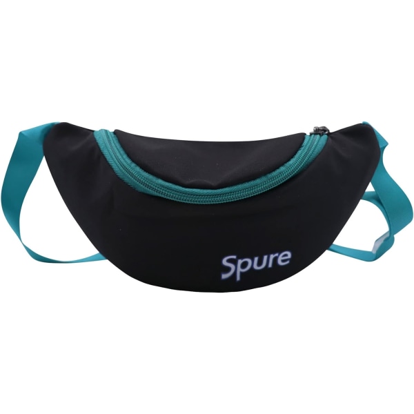 dlers Barn Canvas Fanny Pack Justerbar Midjeväska Liten Crossbody Väska för Pojkar Flickor, Ljusgul, one size Svart&Grön