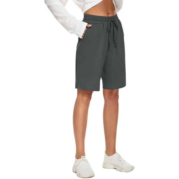 VEK Dam Workout Shorts Lösa Lounge Bermuda Shorts Casual Sommar Yoga Shorts Knälånga