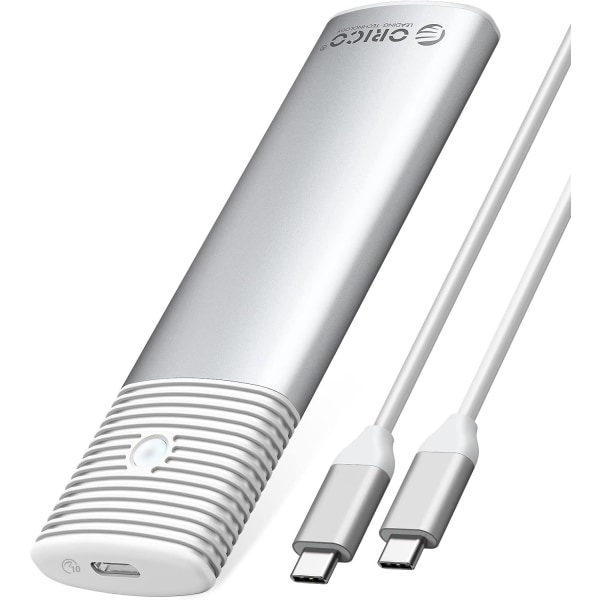 M.2 NVMe SSD-hölje i aluminium, verktygsfri 10 Gbps USB C-adapter, USB 3.2 M.2 NVMe-läsare, externt SSD- case Thunderbolt 3-kompatibelt, stöder 4TB 2