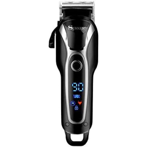 Pfessional Barber sladdlös hårtrimmer 0 mm Elektriska hårklippare för män Justerbart blad hårklippning med LED-displayverktyg