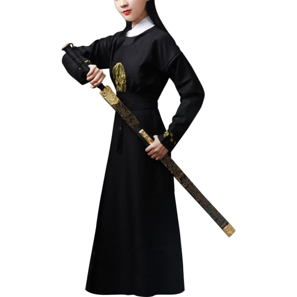 nese Qing-dynastin prinsessklänning De åtta bannrarna Manchu lång kunglig kappa klänning scenkläder 19# Svart Medium