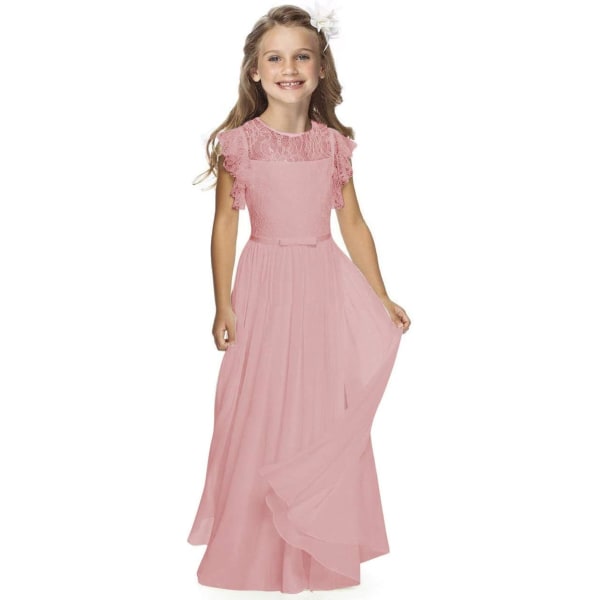 Nattvardklänningar för flickor 1-12 år Benvita storlek 2 Dusky Pink 12