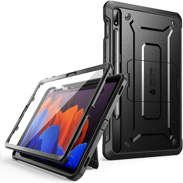 CASE Unicorn Beetle Pro Series Fodral Designad för Samsung Galaxy Tab S8 (2022) / Galaxy Tab S7 (2020), med inbyggd Scre Black