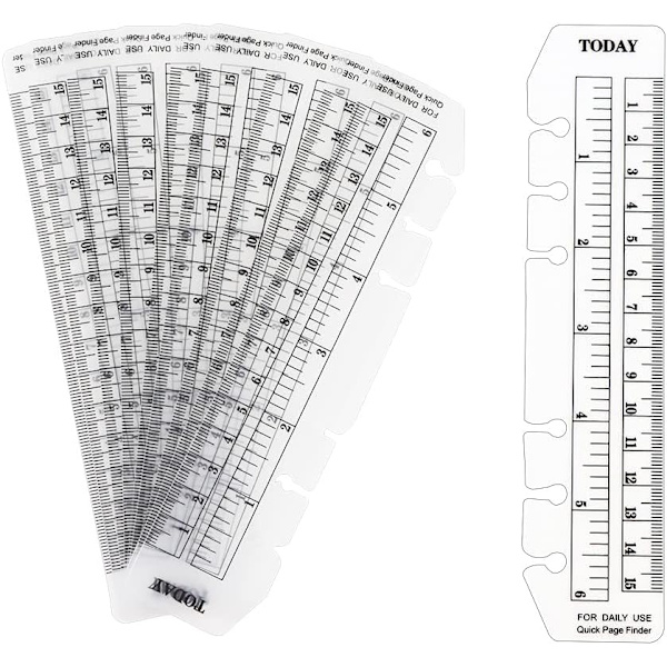 Pack Clear Ruler Bookmark Plastic Binder Divider A5 Rak Linjal Sida Markörer Idag Planner Sida Finders för A5 6 Ring A6-10pcs Clear