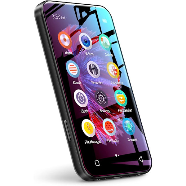 Wi Mp3-spelare med Bluetooth, TIMMKOO 4.0\" Full Touch Screen Mp3 Mp4-spelare med WiFi-överföring, Bärbar HiFi Sound Walkman Digital Music Player wit