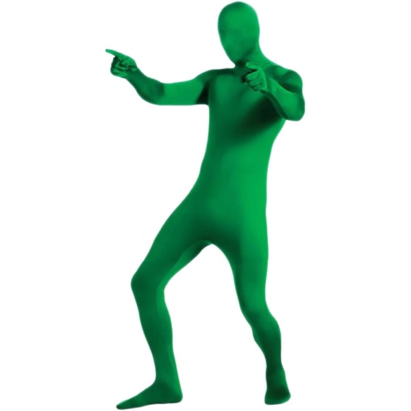 ler Spandex för män och kvinnor för hela kroppen Zentai Costume Body Grön Stor