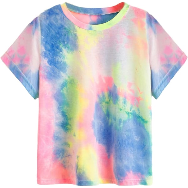 dusa Dam Casual Kortärmad Tie Dye Tee Blå-rosa-gul Liten