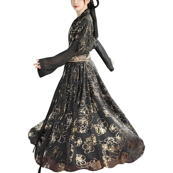 nese Qing-dynastin prinsessklänning De åtta bannrarna Manchu lång kunglig kappa klänning scenkläder 20# Svart Liten