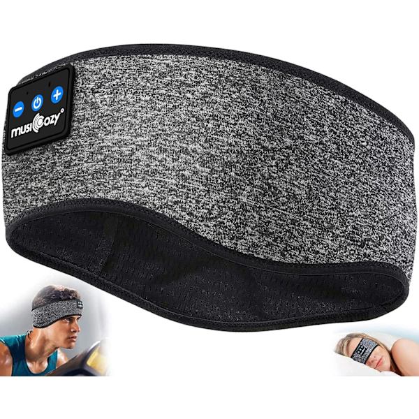 ICOZY Sleep Headphones Bluetooth Sports Headband, Trådlösa Musik Headband Hörlurar, IPX6 Vattentäta Hörlurar med Mikrofon för Sömn Träning Löpning