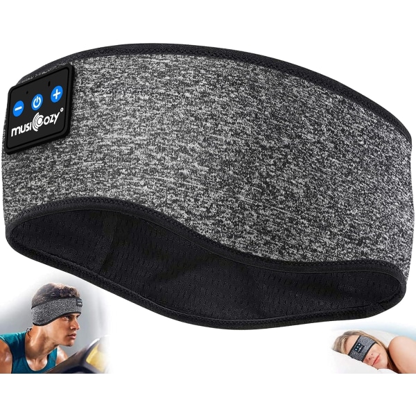 ICOZY sömnhörlurar Bluetooth sporthuvudband, trådlösa musikhuvudbandshörlurar, IPX6 vattentäta hörlurar med mikrofon för sömnträning löpning