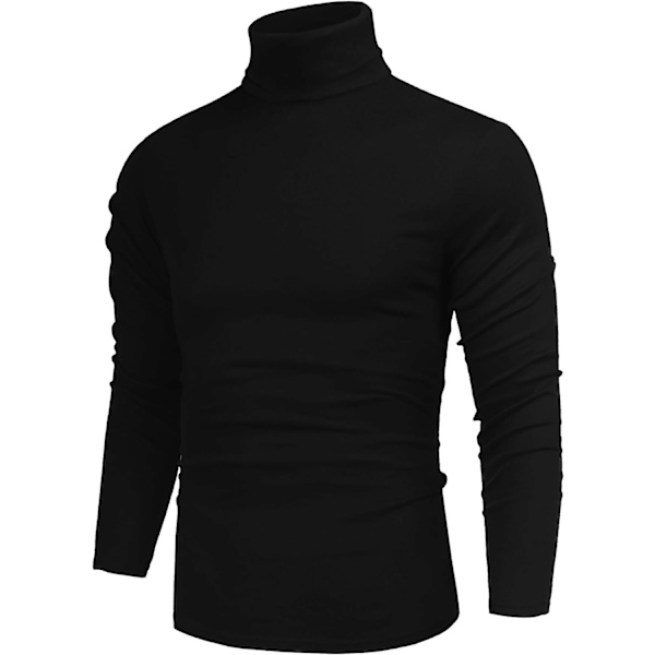 iff herr casual slim fit basic toppar stickad termisk turtleneck pullover tröja