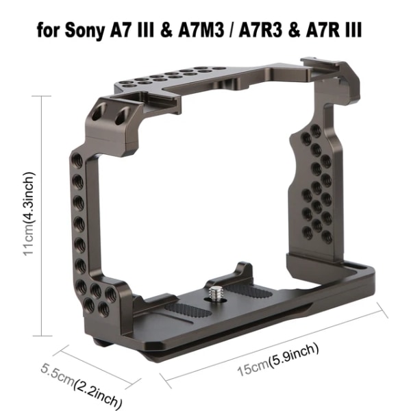 Veo Camera Hulk Cage Stabilizer för Sony A7 III & A7M3 / A7R3 & A7R III för Ca