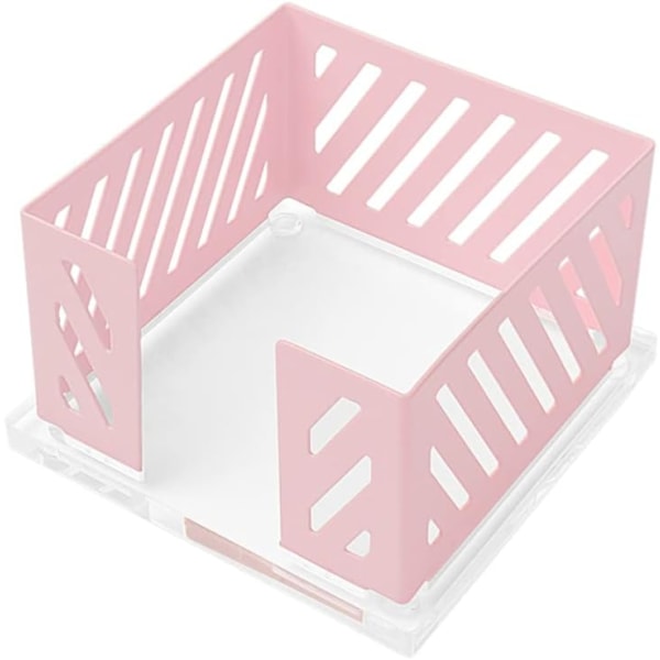 ice Memo Holders Notepad Holder 3.5 x 3.5 tum Memo Pad Cube Dispenser Akrylbas Rosa Metallnät Sticky Note Holder för Rosa Memo Holde