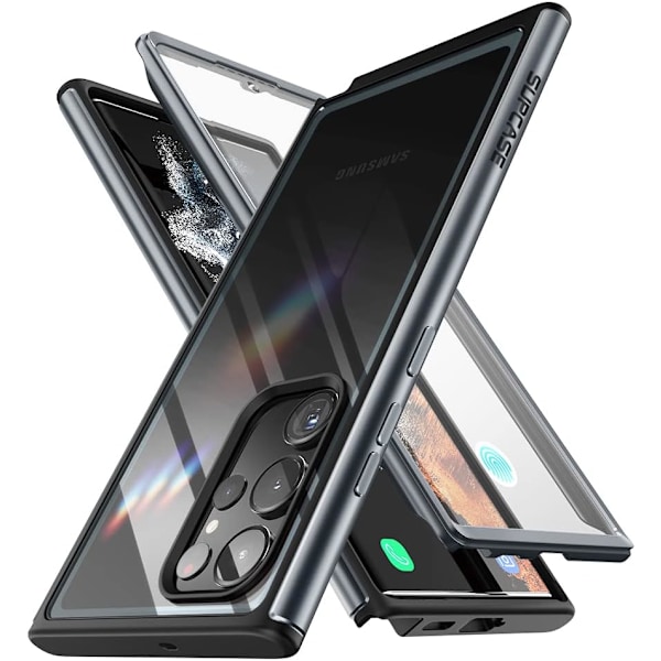 CASE Edge XT-serie fodral för Samsung Galaxy S23 Ultra 5G (), Slim Frame Clear Protective Case med inbyggd skärm P Black