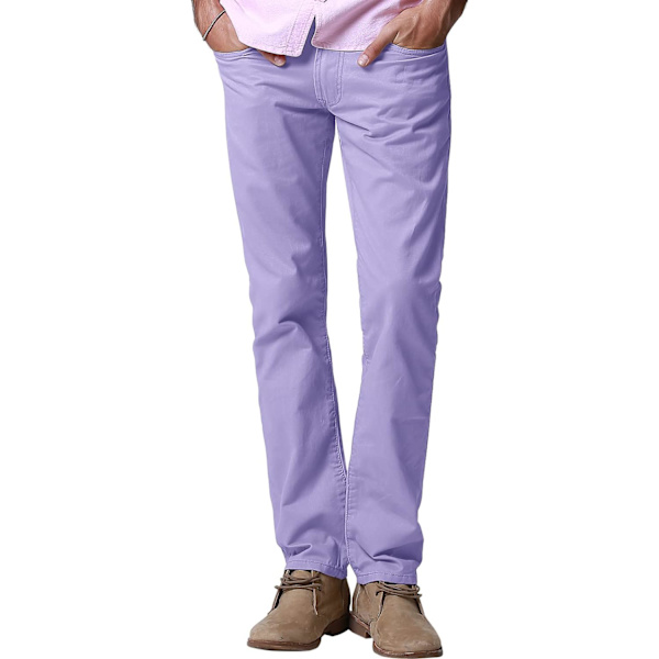ch herr casual raka byxor#8140 8140 ljus purp 42