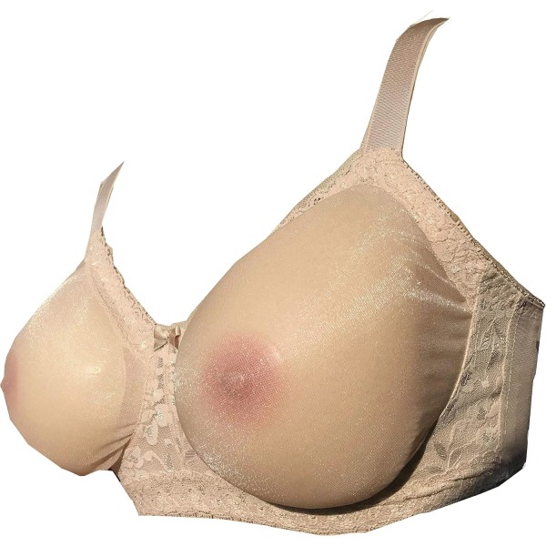 -Through Pocket BH för Silicone Breastforms Crossdress Beige 38E