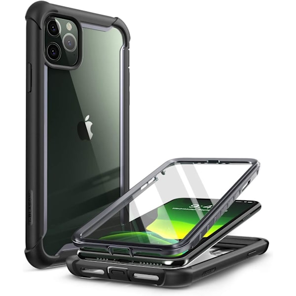 lason Transparent Fodral för iPhone 11 Pro (5.8 tum) Stötfångare Fodral 360 Grader Mobiltelefon Fodral Transparent Skyddande Cove svart