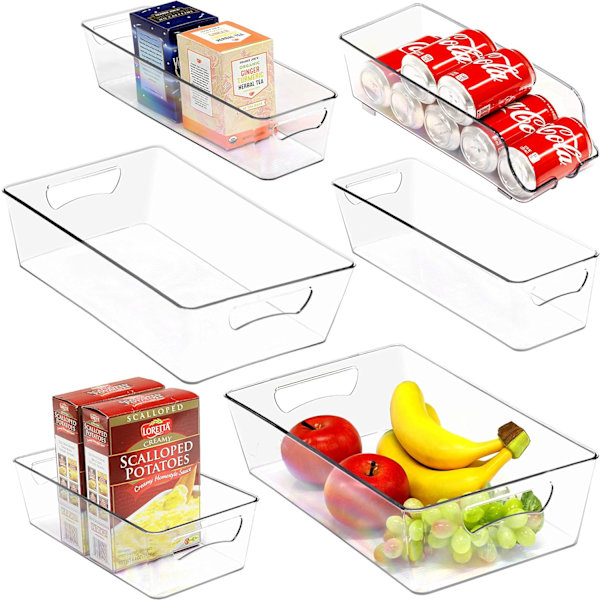 pleHouseware Frysförvaringsorganisatör, Set om 8 (4 medelstora, 4 stora)  6-pack Variation