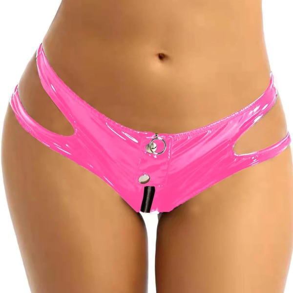 YA Dam Läder Booty Shorts Blanka Metalliska PVC Underkläder Assort för Rave Dans Festival Fest Klubb Heta Shorts 2 Pi Liten