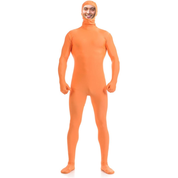 amHigh DH herr- och damlycra spandex heldräkt zentai-dräkt - öppet ansikte orange small