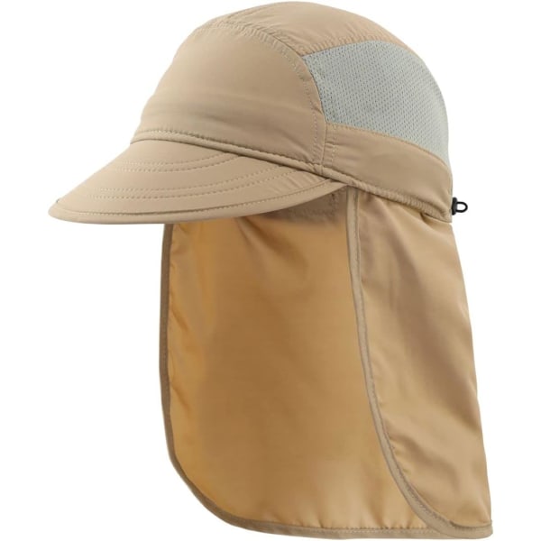 racy Kids Boys Summer UPF 50+ Solskydd Kep Baseball Kep med Nackskydd Khaki