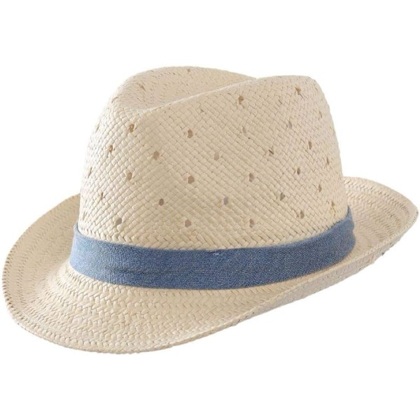 racy Barnens Pojkar Halmhatt Sommar Solskydd Hatt för Baby Toddler Fedora Strandhatt Denim 3-4T