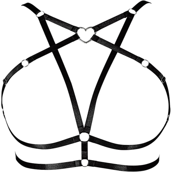 en's bröstsele bh plus size midjekorg metallkedja bh gotisk jul karneval halloween dansdräkt svart 137