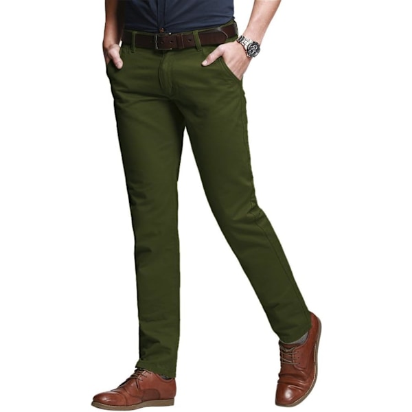 ch herr Slim Tapered Stretchy Casual byxor 8060 Army Green 32W x 31L