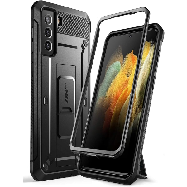 CASE Unicorn Beetle Pro Series- case Designad för Samsung Galaxy S21 5G (2021 release), helkroppsdubbellager robust hålsvart