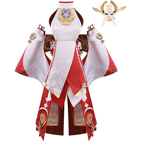 KK Beidou Baal Ganyu Venti Raiden Shogun Yae Miko Kokomi Gorou Arataki Itto Genshin Impact Cosplay Yae Miko Röd Liten