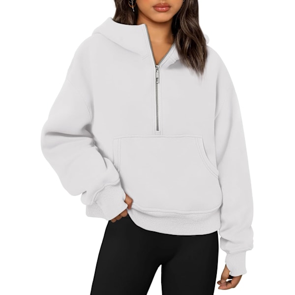 N Halv Zip Pullover Sweatshirts för kvinnor Kvarts Zip Up Hoodies Fleece Tröjor Höst Mode Outfits 2023 Vinterkläder