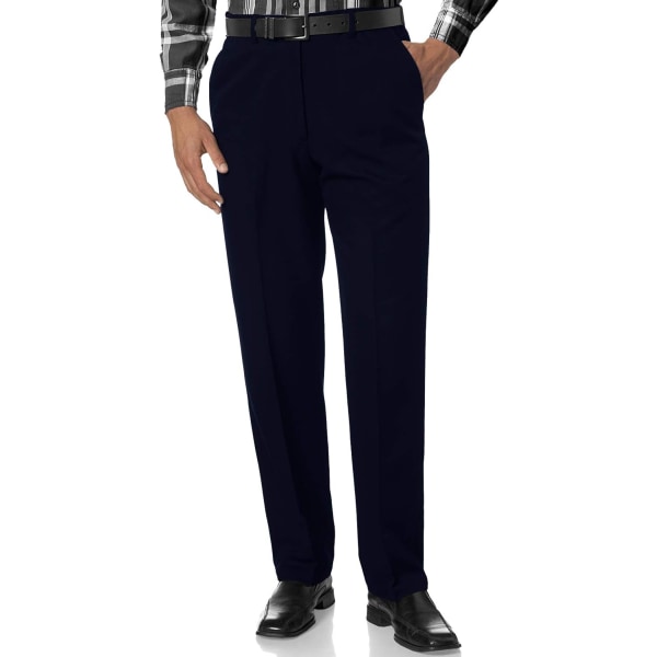 ch Herr avsmalnande Slim Fit Skrynkbeständiga klänningsbyxor #8078 8055 Sapphire B 38W x 32L