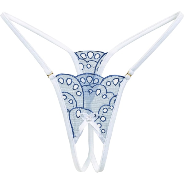 E DÉCHU Damtrosor Genomskinlig Lingerie hennes Se Genom G-string Trosa (Blå)  Stor