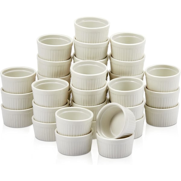 36 Mini Ramekins 1,5 oz Mini Souffléformar Porslin Dopp Såssålar Små Brulee Ramekins Dessertkoppar för Kitc