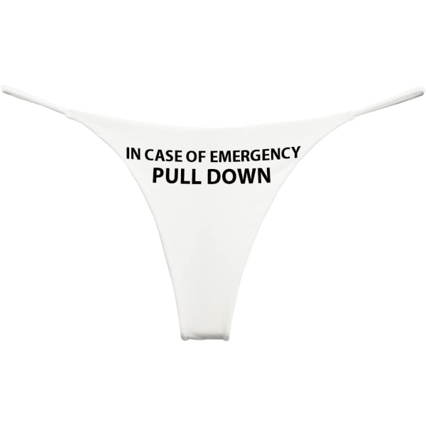 thern Sisters In Case of Emergency Pull Down Funny G String String String Vit Large