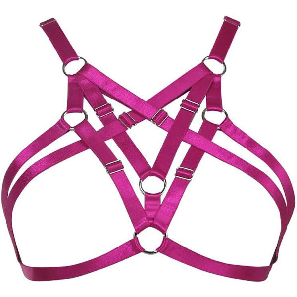 INDA Damkropp Sele Bh: Sexig Dam Sele Bh Öppen Bh Punk Gotisk Stil Rem Bralette Lila