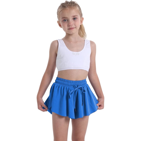 ielda Flowy Shorts för tonårsflickor, atletiska gymshorts, löparshorts, biker shorts, preppy ungdomsshorts med fjärilar