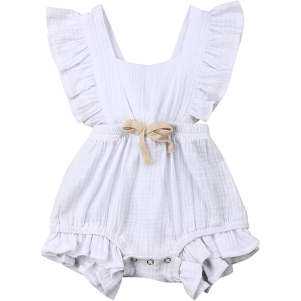 GOGO Baby Flickor Volang Rompers Ärmlös Bomull Romper Body Jumpsuit Kläder