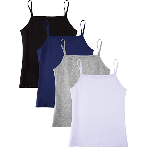 INIOR 4-pack flickor dans tank top ärmlös spaghetti rem crop tank top för danskläder