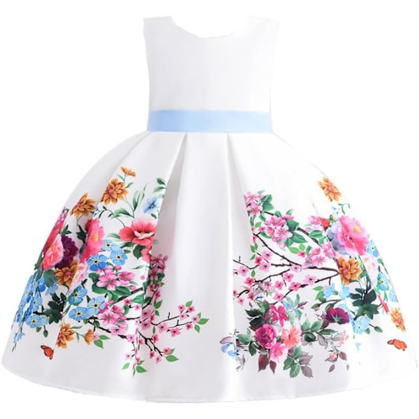Cosplay Elegant Flower Glown Dress för flickor Unga vuxna Mode Båge Blomma Barn Fest Festival Åldrar 5-9 år Gammal Blå - 3 7 år