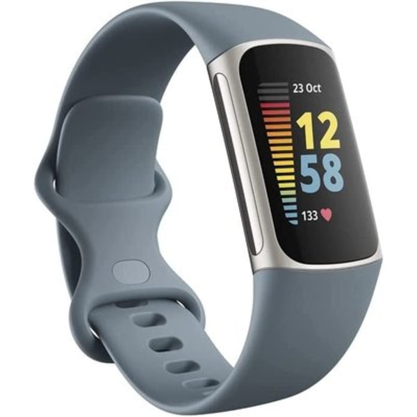 Charge 5 Advanced Fitness &amp; Health Tracker (svart) med inbyggd GPS, stresshanteringsverktyg, paket med 2 watch