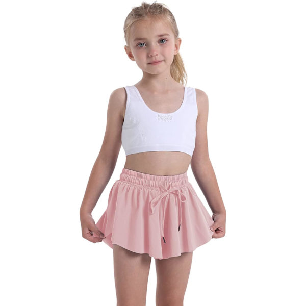 ielda Flowy Shorts för tonårstjejer, atletiska gymshorts, löparshorts, biker shorts, preppy ungdomsfjärilsshorts