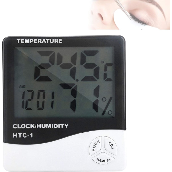 Dital termometer hygrometer, elektronisk temperatur fuktighetstest, tidskalender A