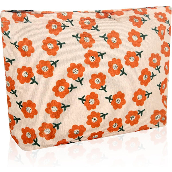 imeitt Makeup-väska Kosmetisk väska Preppy Corduroy Toiletry-väska för kvinnor män, Khaki, Fashion Face